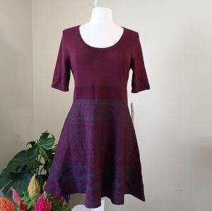 Nina Leonard - Fit & Flare with 3/4 Sleeves Dress